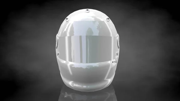 3D рендеринг отражающего шлема на темном черном фоне — стоковое фото