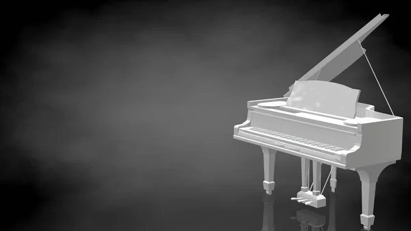 3d rendering of a reflective piano on a dark black background — Stock Photo, Image