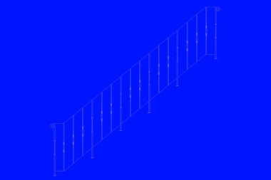 üzerinde mavi bir adam izole bir demiryolu planı 3D render