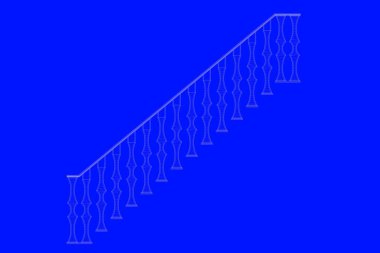 üzerinde mavi bir adam izole bir demiryolu planı 3D render