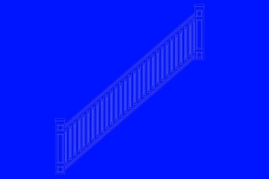 üzerinde mavi bir adam izole bir demiryolu planı 3D render