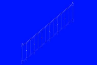 üzerinde mavi bir adam izole bir demiryolu planı 3D render