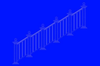 üzerinde mavi bir adam izole bir demiryolu planı 3D render