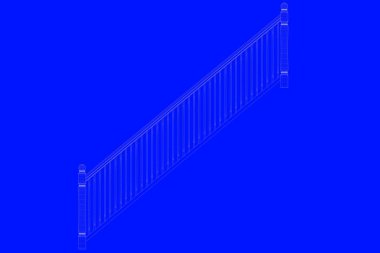 üzerinde mavi bir adam izole bir demiryolu planı 3D render