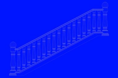 üzerinde mavi bir adam izole bir demiryolu planı 3D render
