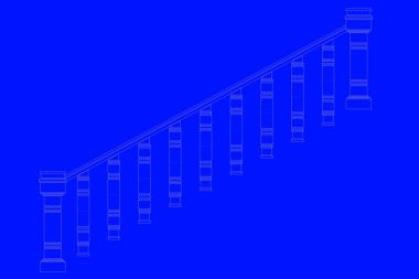 üzerinde mavi bir adam izole bir demiryolu planı 3D render
