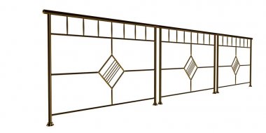 üzerinde beyaz bir backgrou izole bir altın merdiven Ray 3B oluşturma