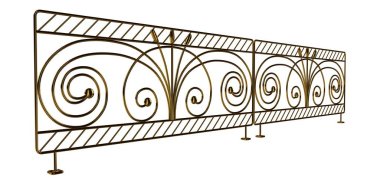 üzerinde beyaz bir backgrou izole bir altın merdiven Ray 3B oluşturma