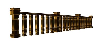 üzerinde beyaz bir backgrou izole bir altın merdiven Ray 3B oluşturma