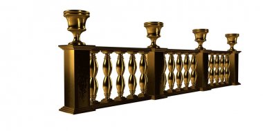 üzerinde beyaz bir backgrou izole bir altın merdiven Ray 3B oluşturma