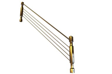 üzerinde beyaz bir backgro izole bir altın merdiven Ray 3B oluşturma