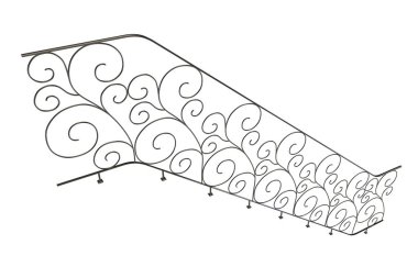 beyaz zemin üzerinde bir merdiven Ray 3B oluşturma
