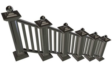 beyaz zemin üzerinde bir merdiven Ray 3B oluşturma