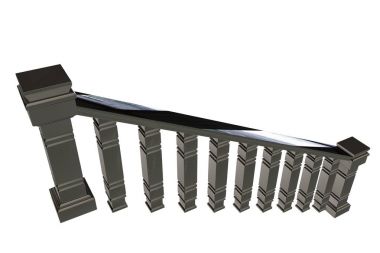 beyaz zemin üzerinde bir merdiven Ray 3B oluşturma