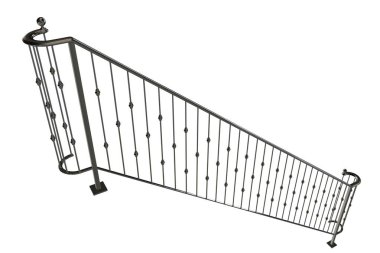 beyaz zemin üzerinde bir merdiven Ray 3B oluşturma