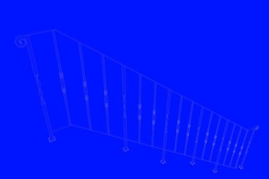 üzerinde mavi bir adam izole bir demiryolu planı 3D render