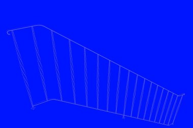 üzerinde mavi bir adam izole bir demiryolu planı 3D render