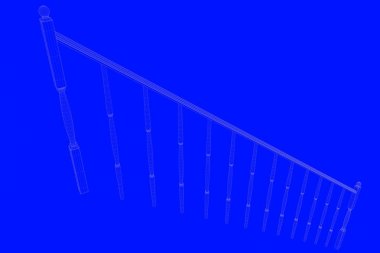 üzerinde mavi bir adam izole bir demiryolu planı 3D render