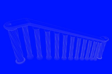 üzerinde mavi bir adam izole bir demiryolu planı 3D render