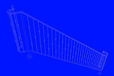 üzerinde mavi bir adam izole bir demiryolu planı 3D render