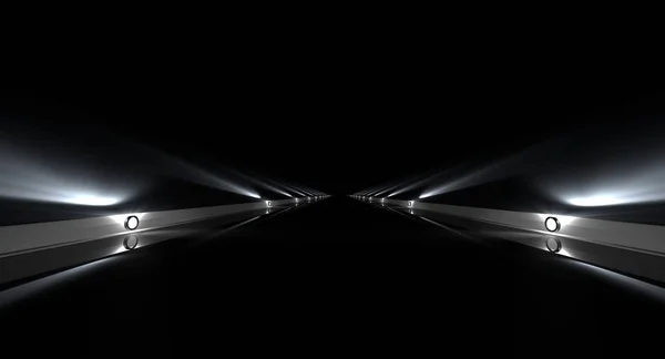 yol boyunca futuristik bir yol 3D render