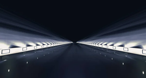 Yol boyunca futuristik bir yol 3D render — Stok fotoğraf
