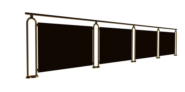 白いれたらに分離された黄金階段のレールの 3 d レンダリング — ストック写真