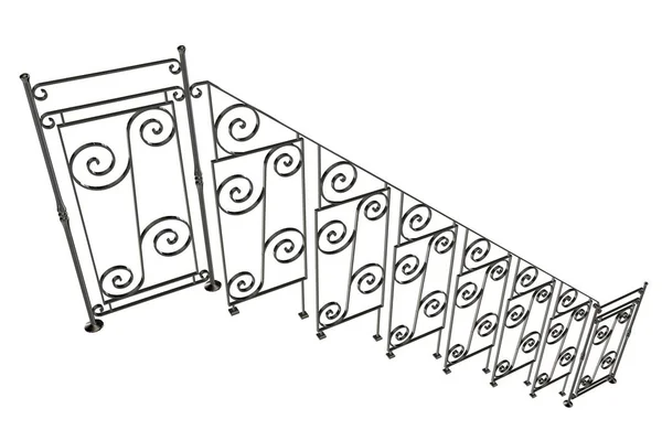 3d la representación de la barandilla de las escaleras sobre el fondo blanco —  Fotos de Stock