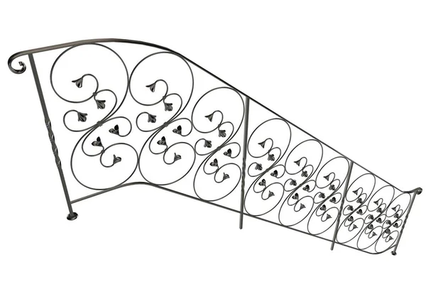 3d la representación de la barandilla de las escaleras sobre el fondo blanco — Foto de Stock