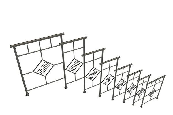 3d la representación de la barandilla de las escaleras sobre el fondo blanco —  Fotos de Stock