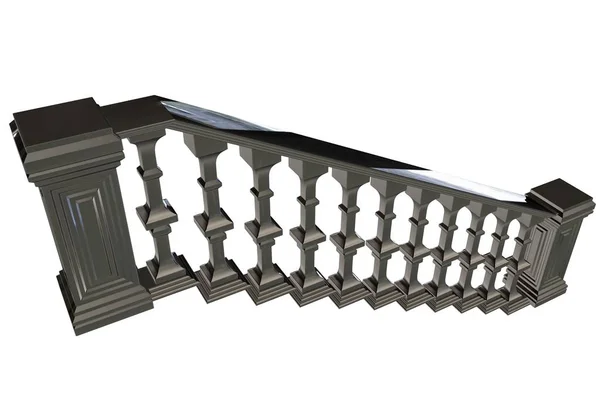 3D-rendering av järnväg en trappa på en vit bakgrund — Stockfoto