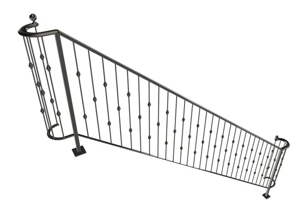3d la representación de la barandilla de las escaleras sobre el fondo blanco — Foto de Stock