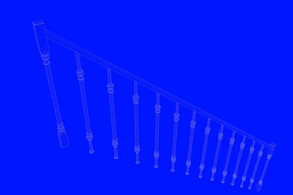 3d rendu d'un plan ferroviaire isolé sur un backgroun bleu — Photo