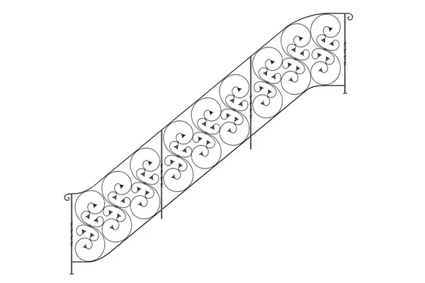 3d renderização de um metálico vista frontal escadas trilhos isolados em um — Fotografia de Stock