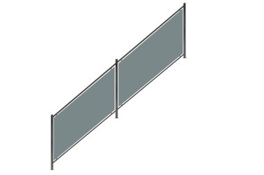 3D render metalik ön görünüm merdiven rayların üzerinde izole bir 