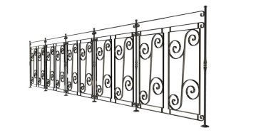 üzerinde beyaz bir backgro izole bir metal merdiven Ray 3B oluşturma