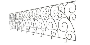 üzerinde beyaz bir backgro izole bir metal merdiven Ray 3B oluşturma