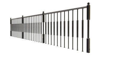 üzerinde beyaz bir backgro izole bir metal merdiven Ray 3B oluşturma