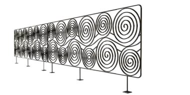 üzerinde beyaz bir backgro izole bir metal merdiven Ray 3B oluşturma