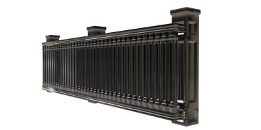 üzerinde beyaz bir backgro izole bir metal merdiven Ray 3B oluşturma