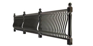 üzerinde beyaz bir backgro izole bir metal merdiven Ray 3B oluşturma