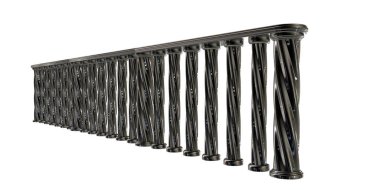 üzerinde beyaz bir backgro izole bir metal merdiven Ray 3B oluşturma