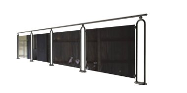 üzerinde beyaz bir backgro izole bir metal merdiven Ray 3B oluşturma