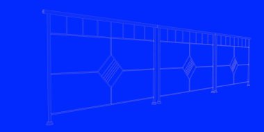 üzerinde mavi bir adam izole bir demiryolu planı 3D render