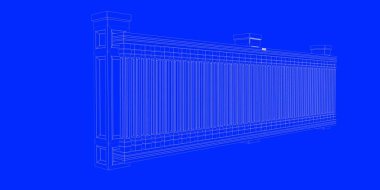 üzerinde mavi bir adam izole bir demiryolu planı 3D render