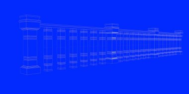 üzerinde mavi bir adam izole bir demiryolu planı 3D render