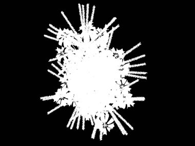 siyah bir arka plan üzerinde beyaz bir soyut ağaç 3D render