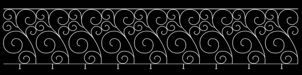 Rendu 3d d'un dessin de garde-corps de clôture sur fond noir — Photo