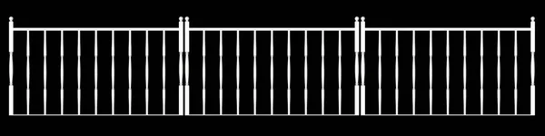 Τρισδιάστατη απεικόνιση του ένα σχέδιο κιγκλιδωμάτων της περίφραξης σε μαύρο φόντο — Φωτογραφία Αρχείου