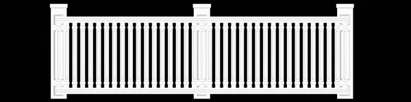 검은 배경에 울타리 난 간 디자인의 3d 렌더링 — 스톡 사진